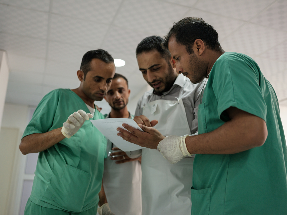 Besprechung des Teams in Taiz, Jemen