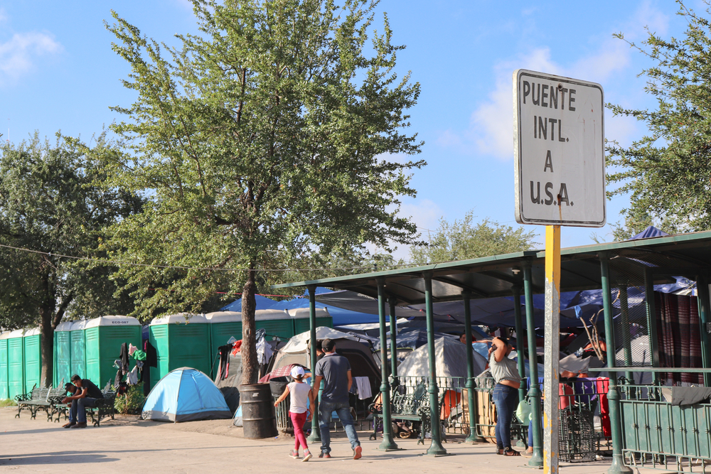 Ein Teil des Camps auf dem Plaza de la Republica in Reynosa.