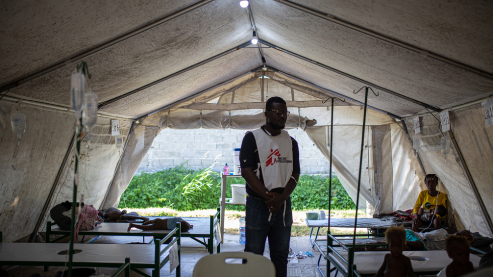 Cholera-Behandlungszentrum (CTC) im Stadtteil Cité Soleil in Port-au-Prince, Haiti